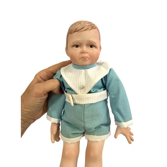 Garrard Vtg 1983 Sad Pouting Porcelain Baby Boy Doll Widdle Wain Signed Limited - Picture 11 of 17